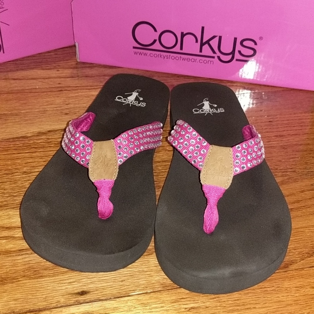 LIKE NEW Corkys Pink Madeline Sandals Size 8